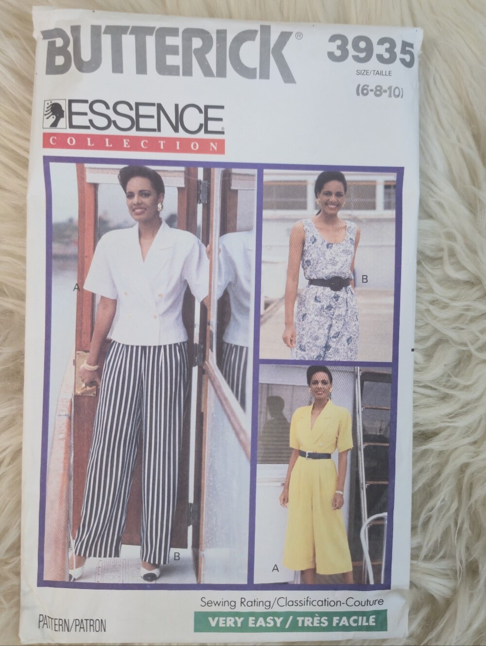 Butterick Vintage Essence Collection Top & Pants Dress Sewing Pattern 3935
